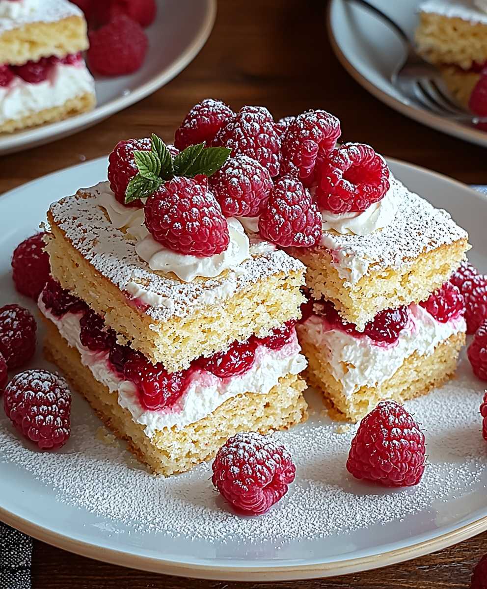Raspberry pudding biscuit cake