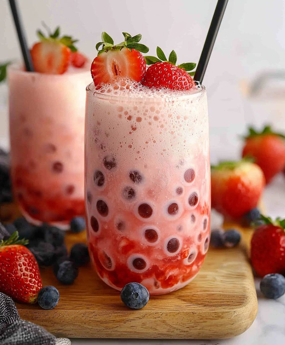 Strawberry bubble tea