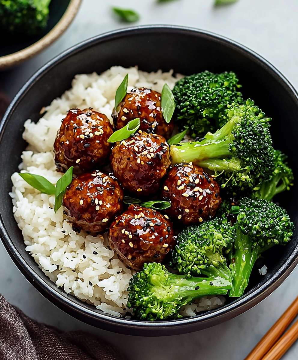 Mongolian Meatballs and Broccoli