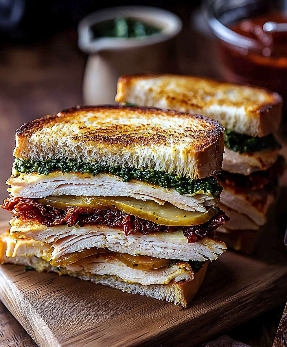 Turkey pesto sandwich