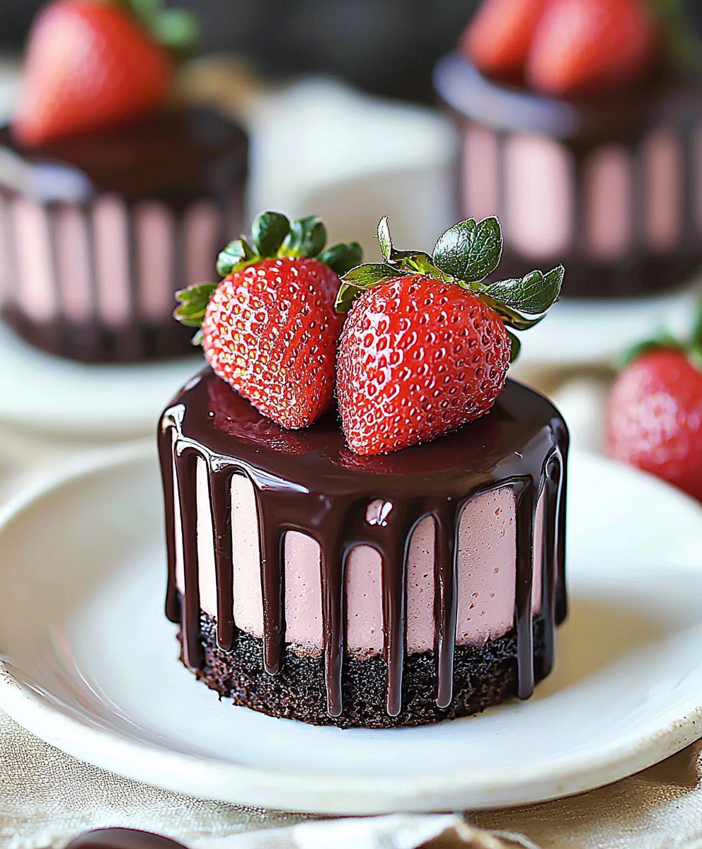 Chocolate Strawberry Mini Cakes