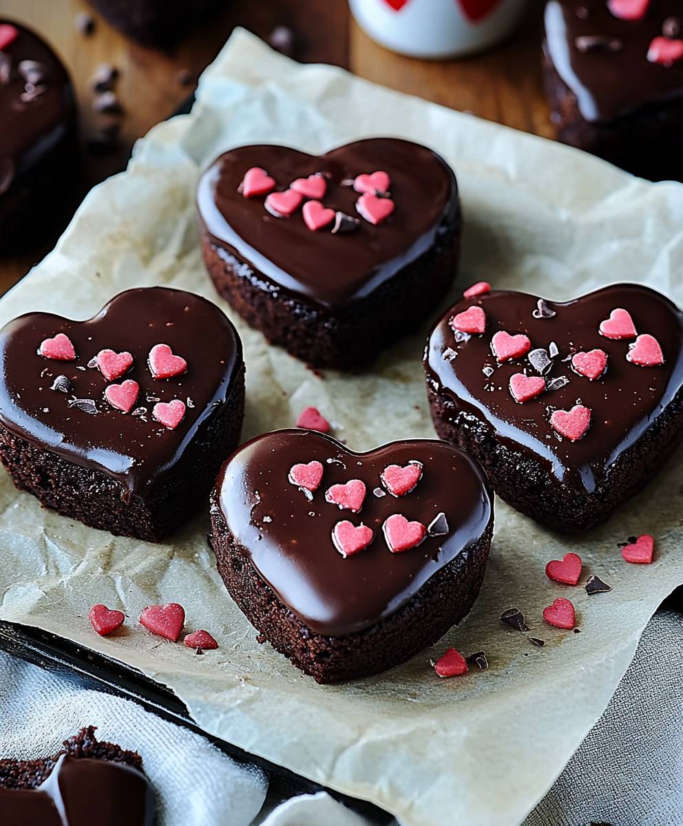 Chocolate brownie hearts