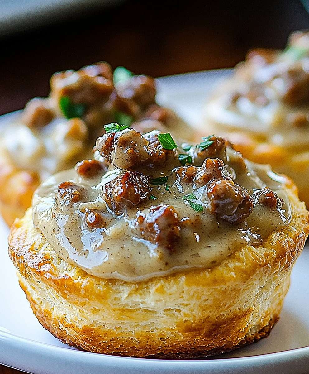 Sausage Gravy Biscuit Cups
