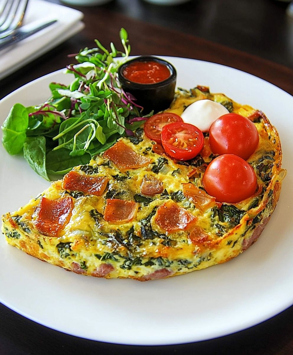 Meat spinach frittata