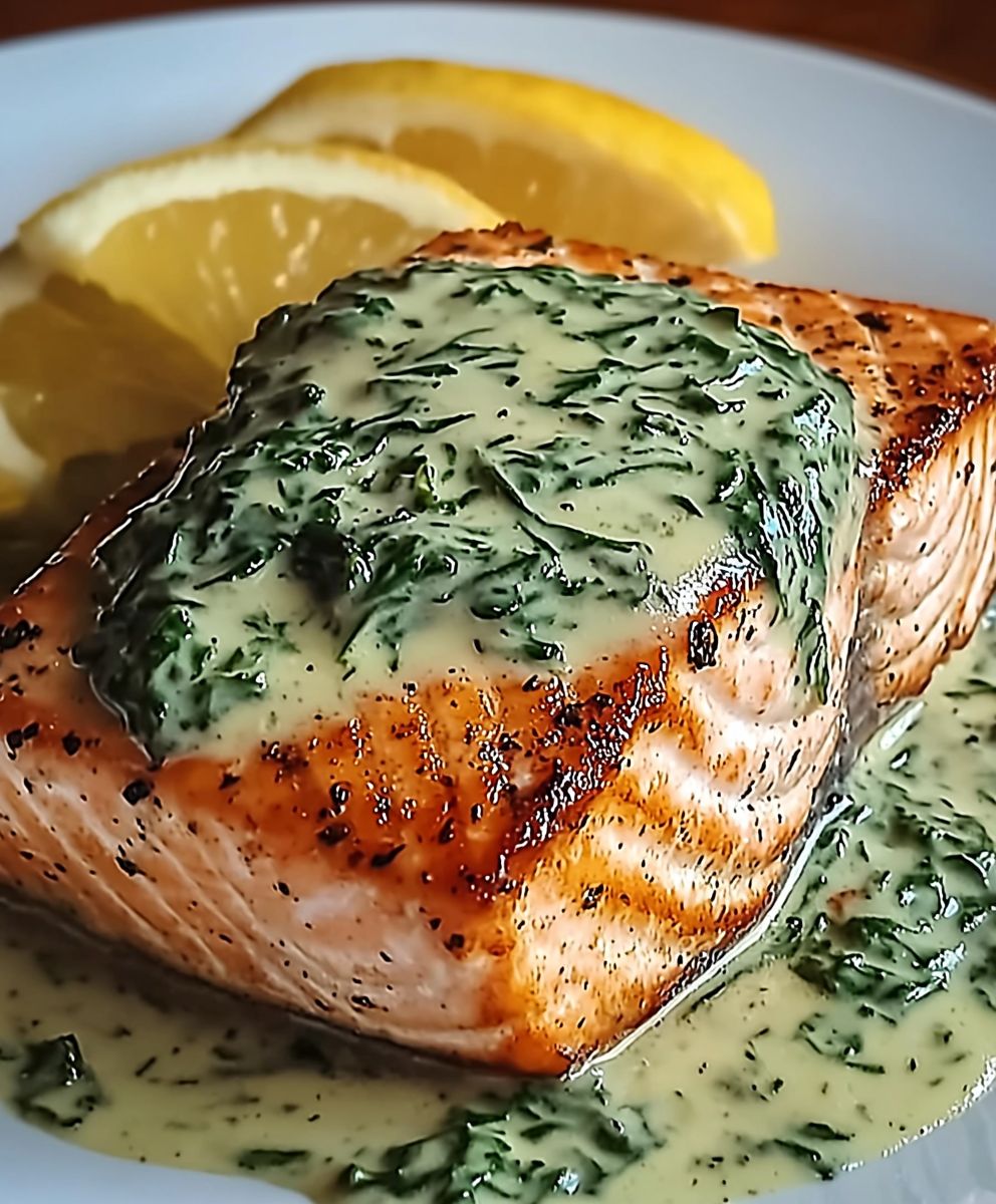 Creamy spinach salmon