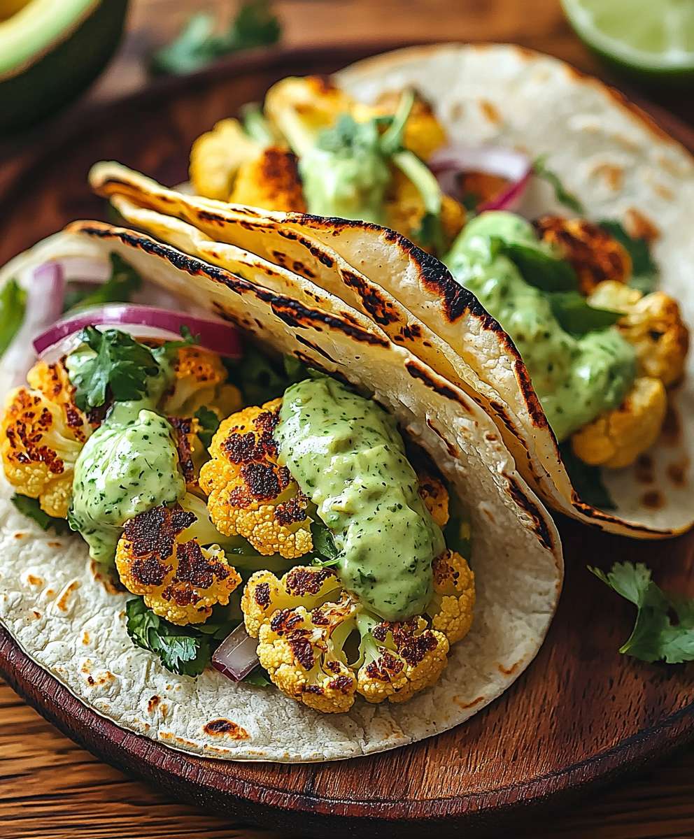 Cauliflower tacos avocado lime
