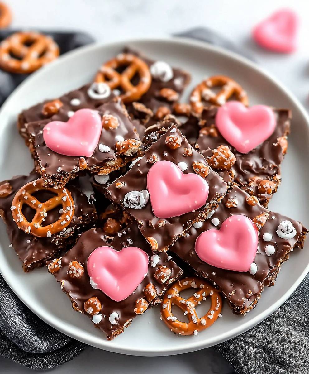 Valentines Day Pretzel Bark