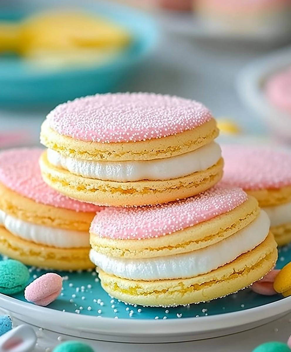 Pastel Sugar Cookie Sandwiches