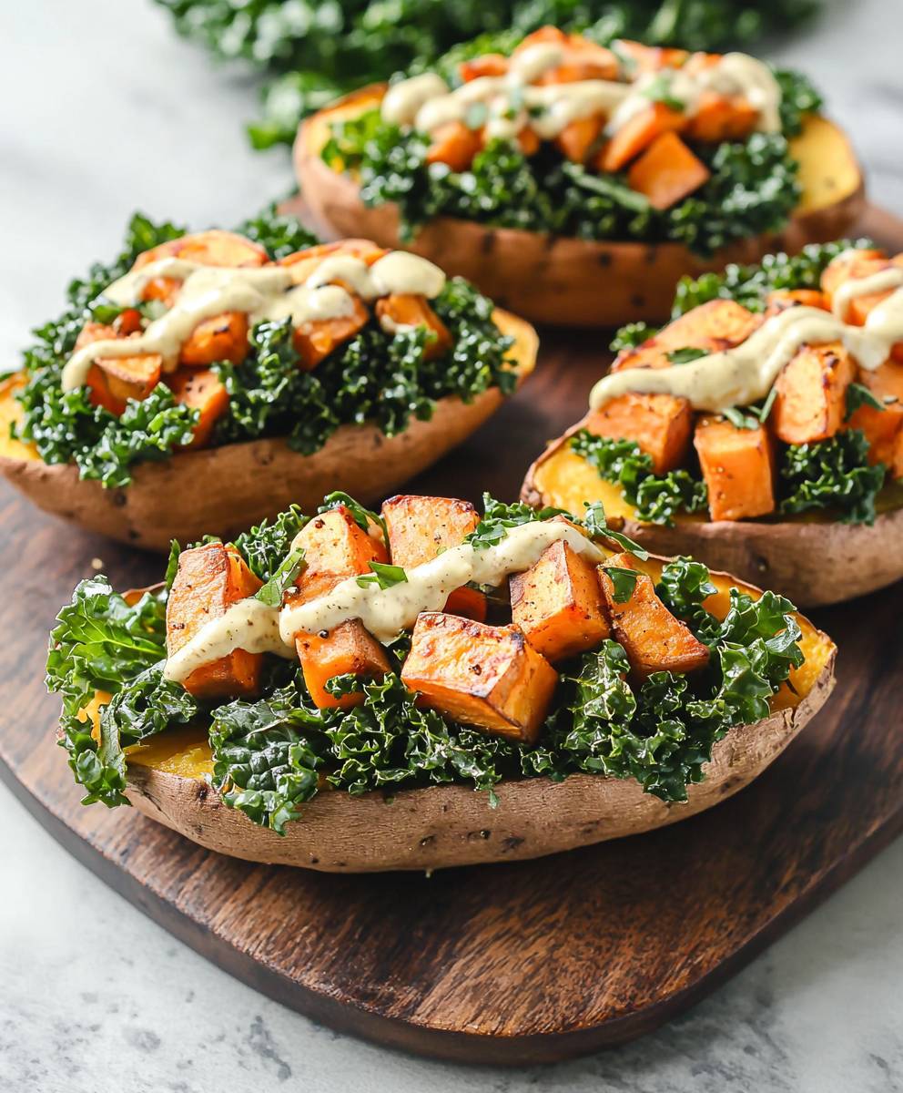Sweet Potato Kale Boats