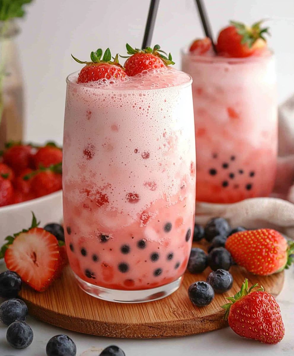 Strawberry bubble tea