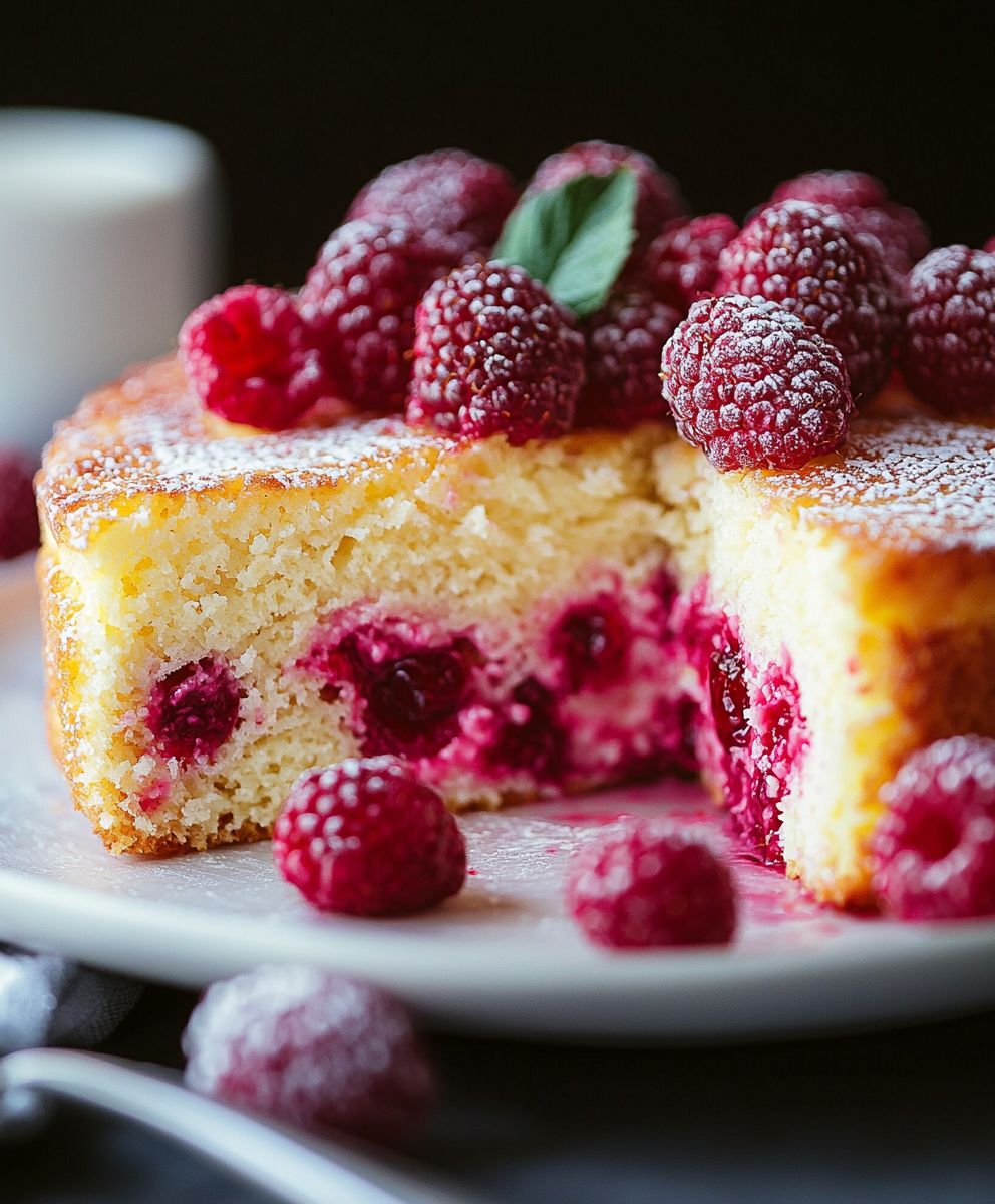 Lemon Raspberry Ricotta Cake