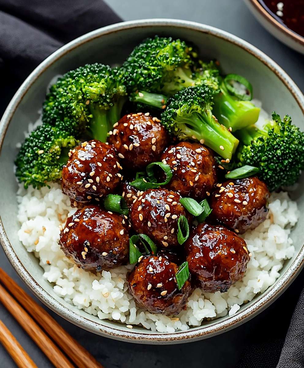 Mongolian Meatballs and Broccoli