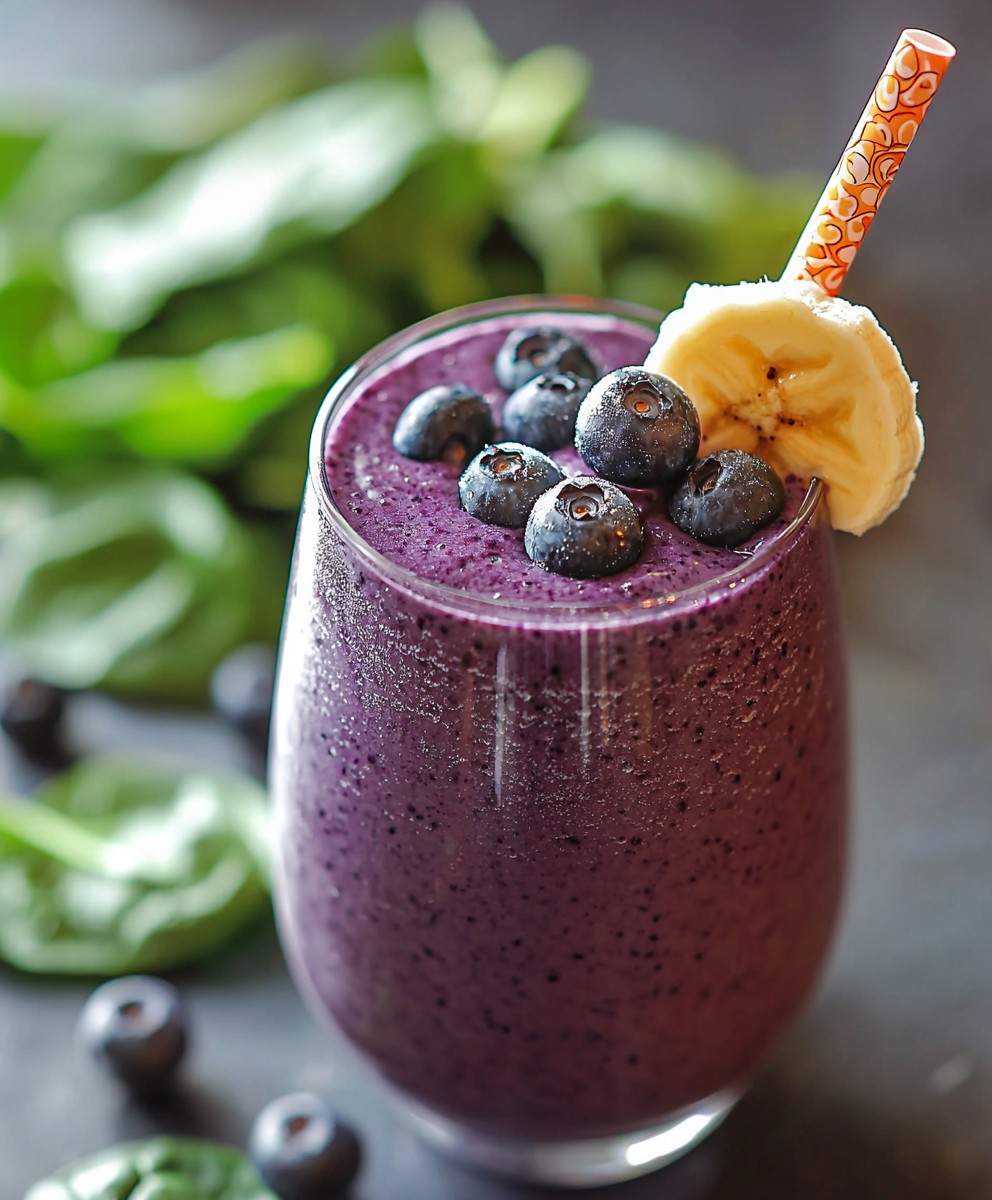 Blueberry banana spinach smoothie