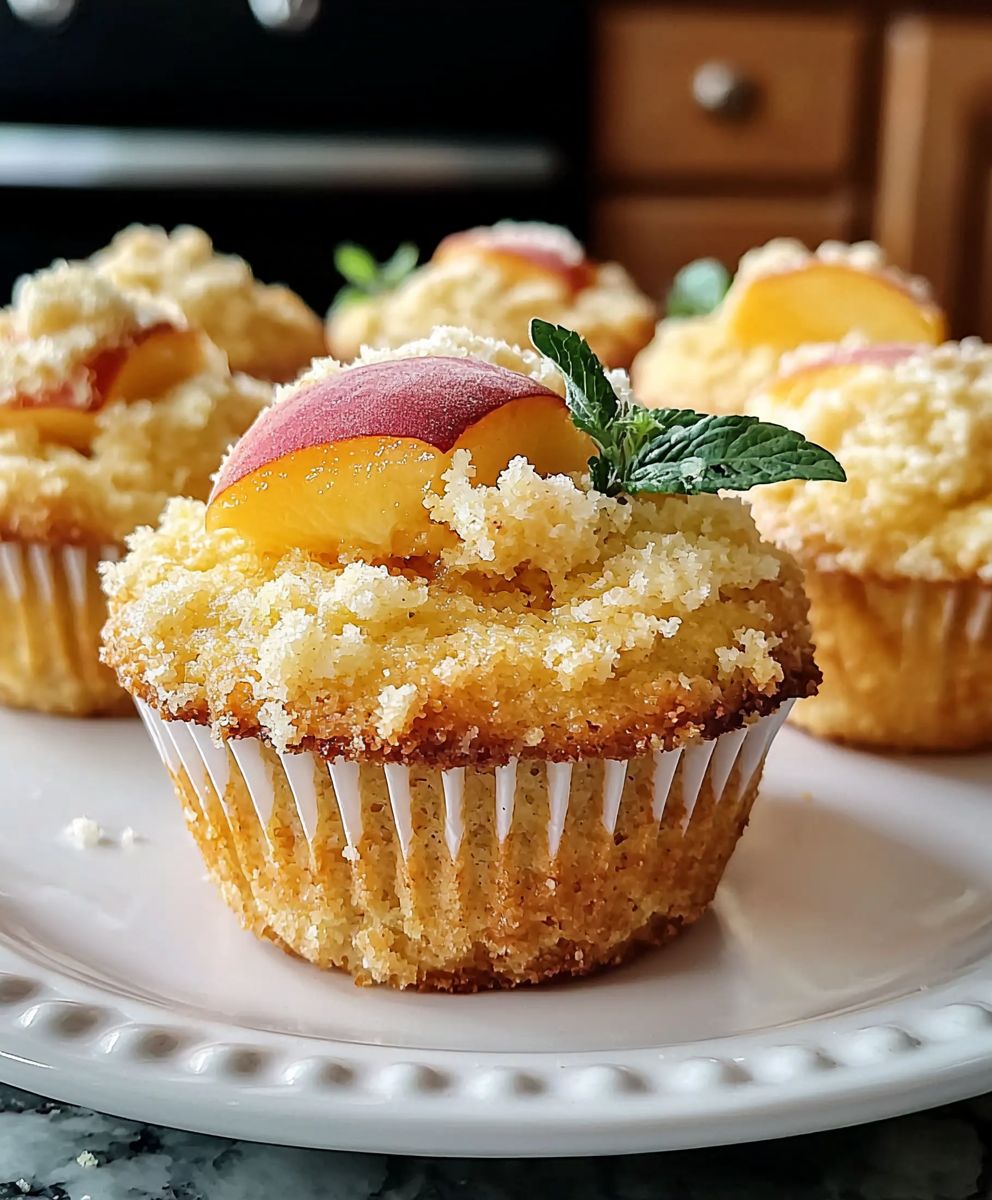 Peach Cobbler Muffins