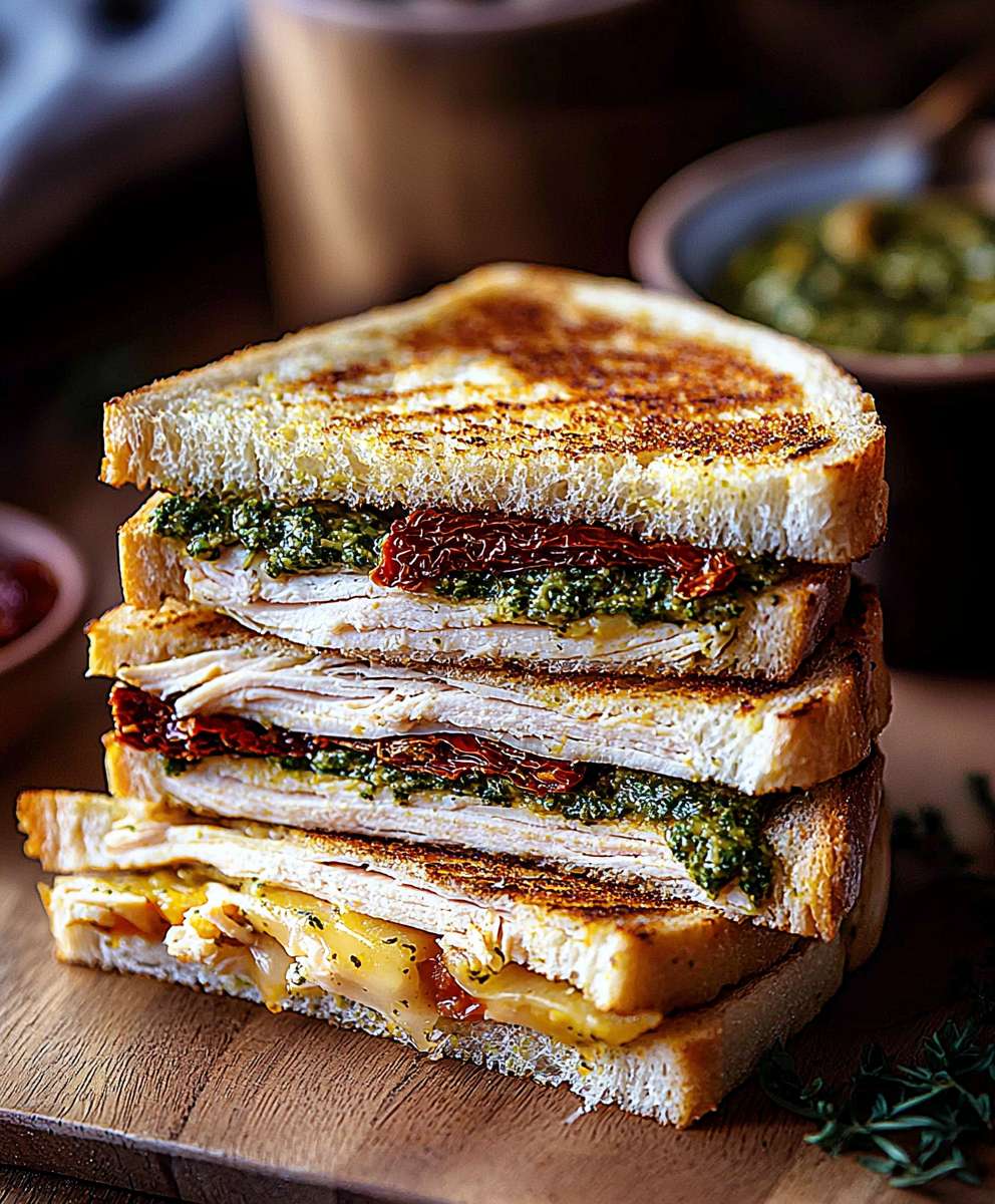 Turkey pesto sandwich