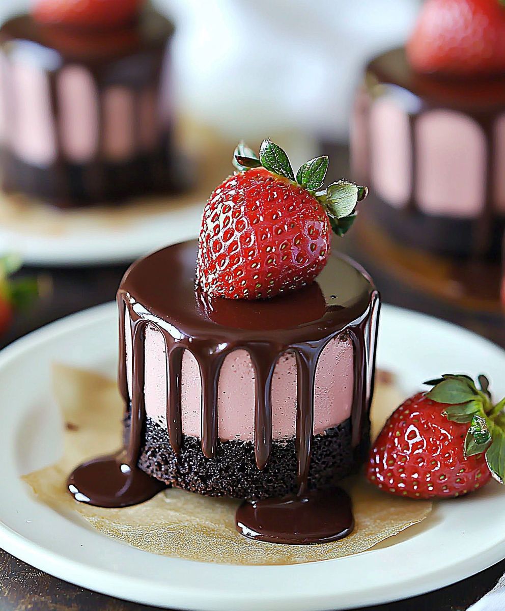 Chocolate Strawberry Mini Cakes