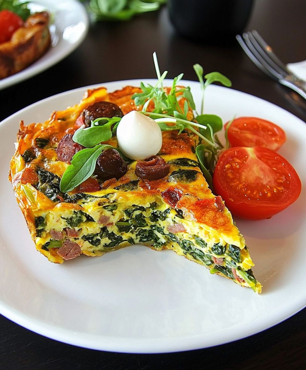 Meat spinach frittata