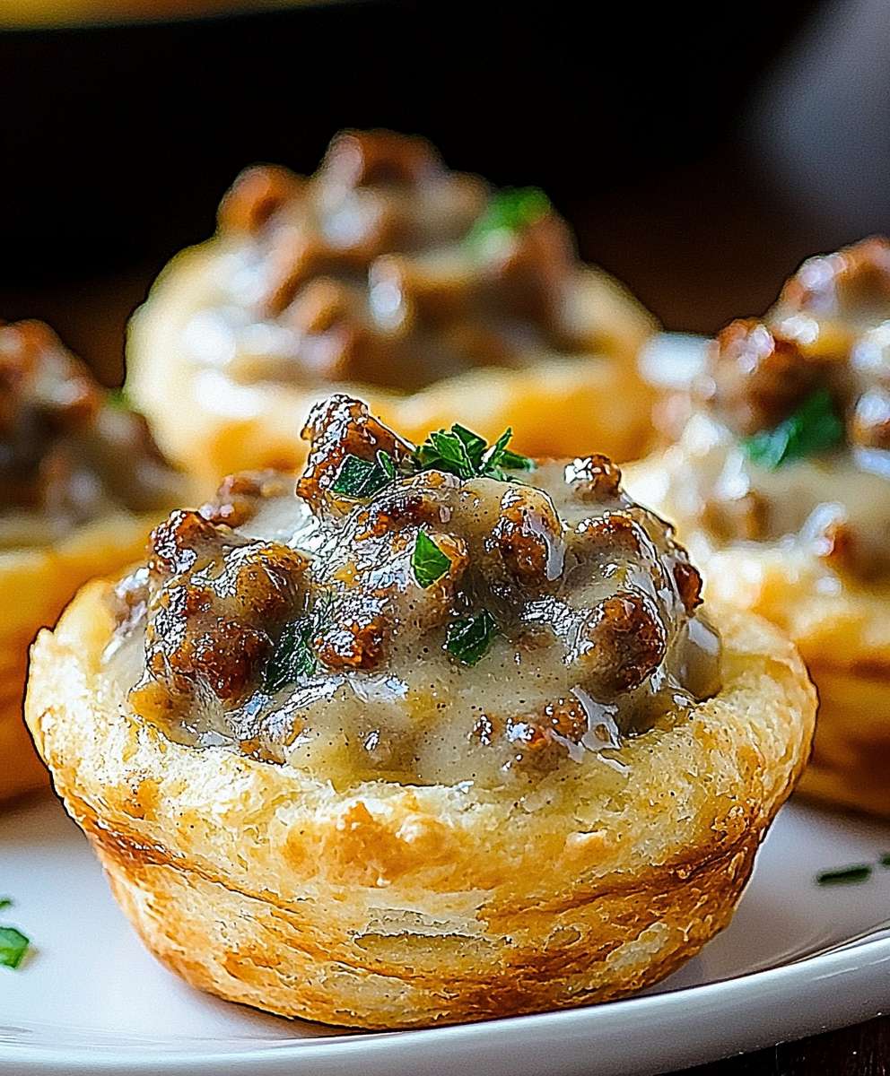 Sausage Gravy Biscuit Cups