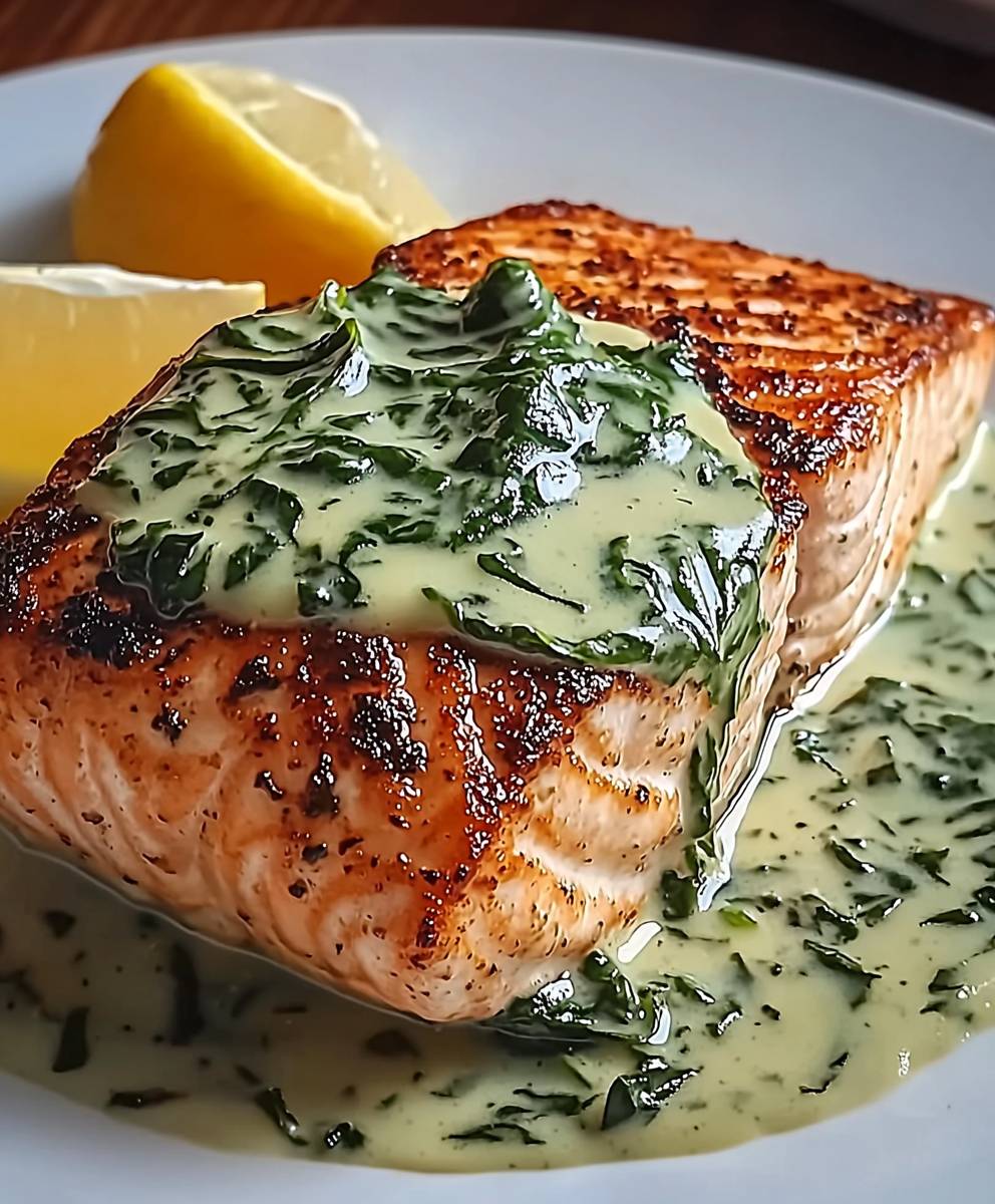 Creamy spinach salmon