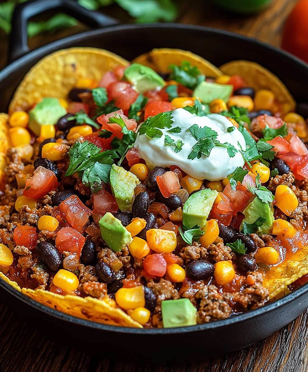 Beef taco skillet
