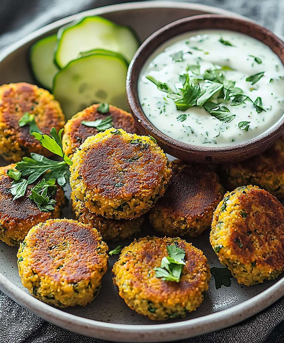 Baked Falafel Cucumber Sauce