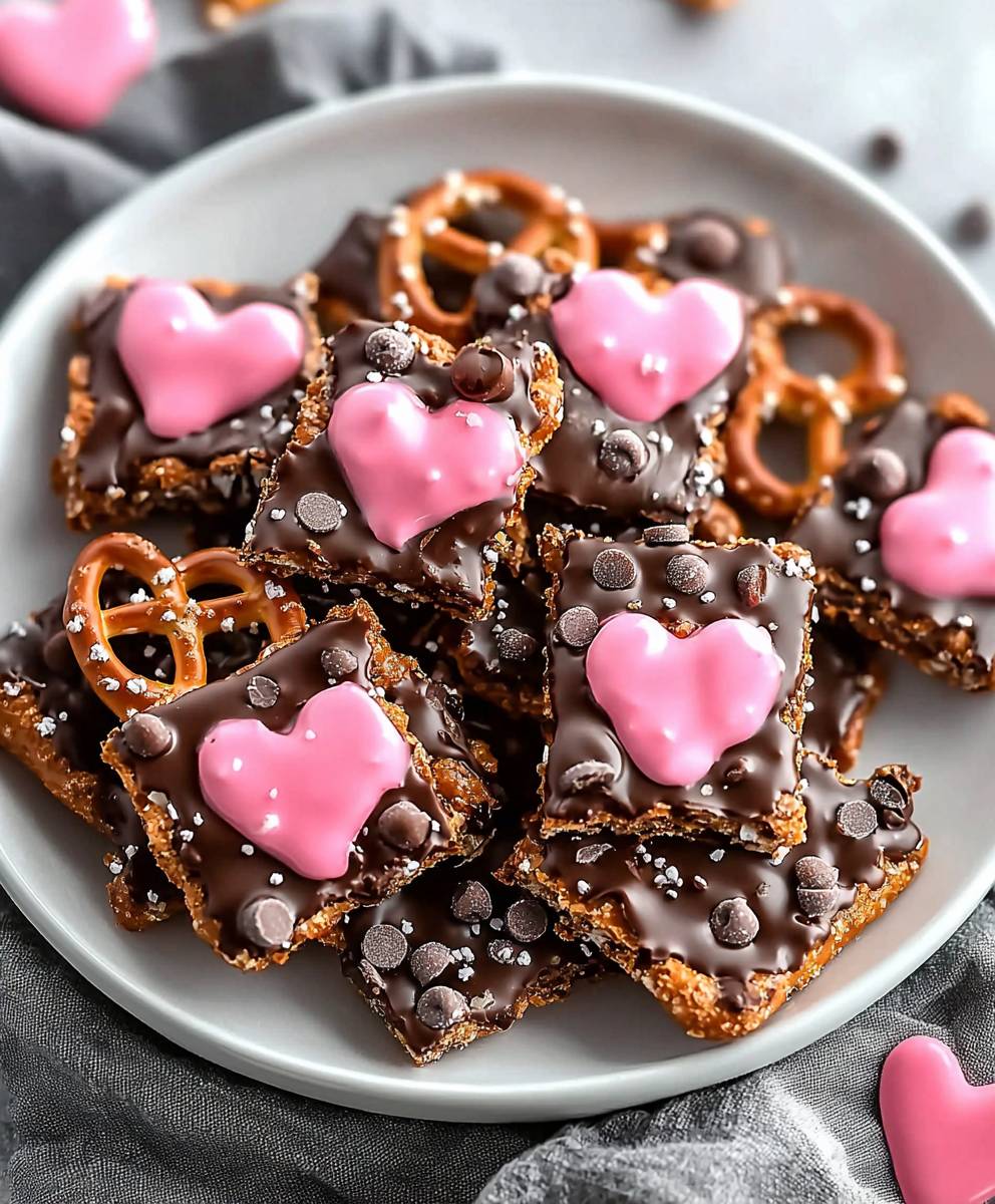 Valentines Day Pretzel Bark