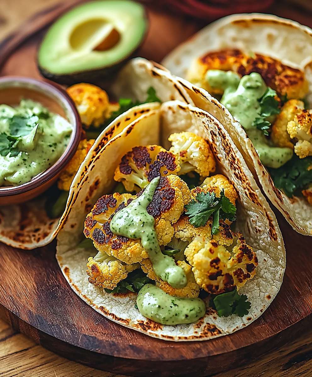 Cauliflower tacos avocado lime