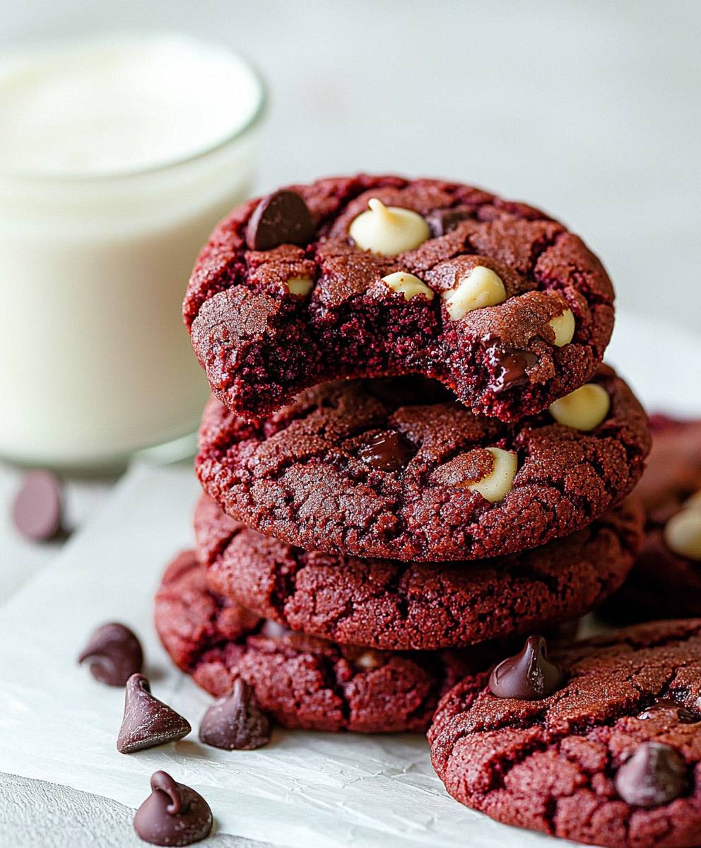 Red Velvet Chocolate Chip Cookies