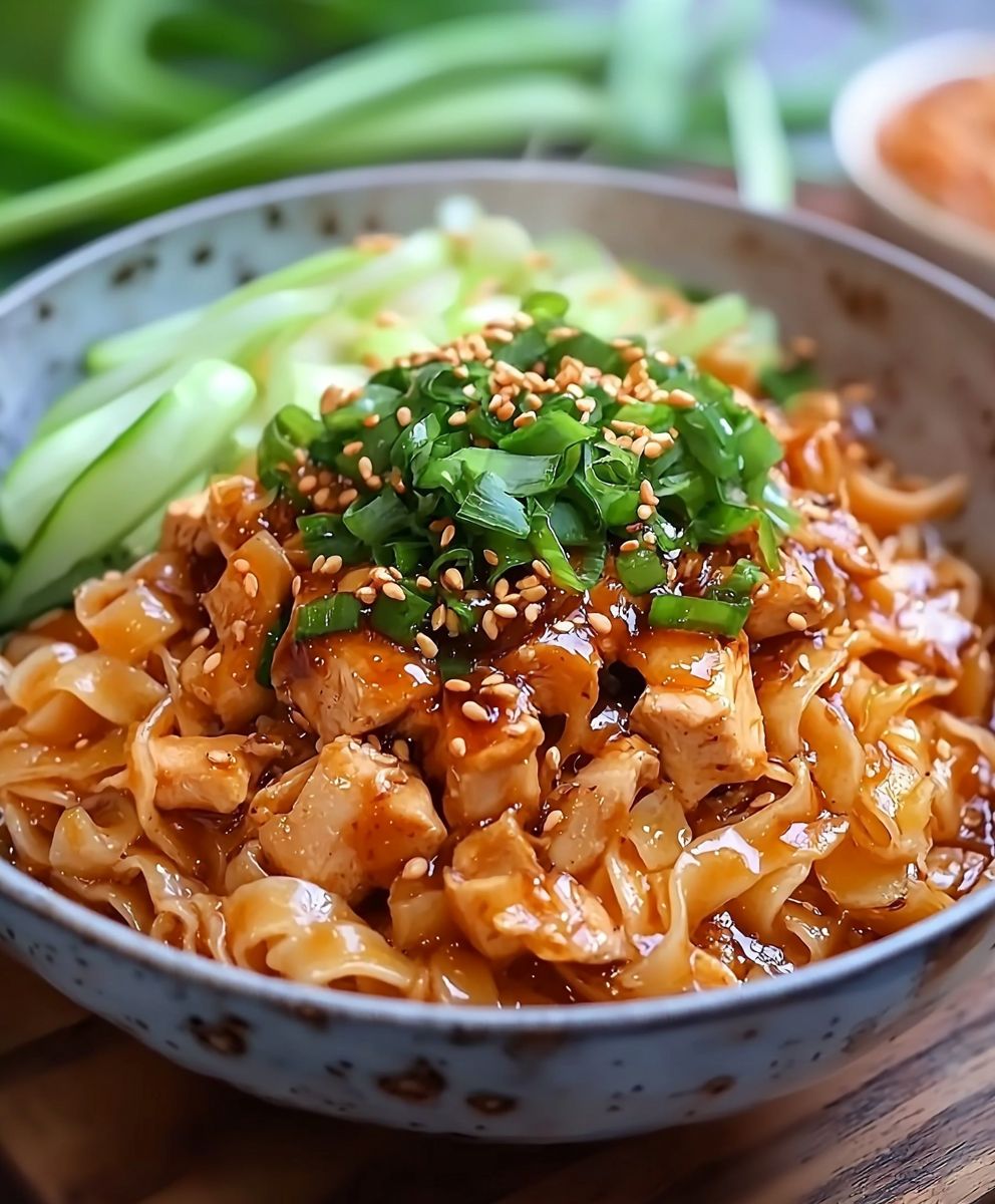 Shredded Braised Soy Chicken Noodles