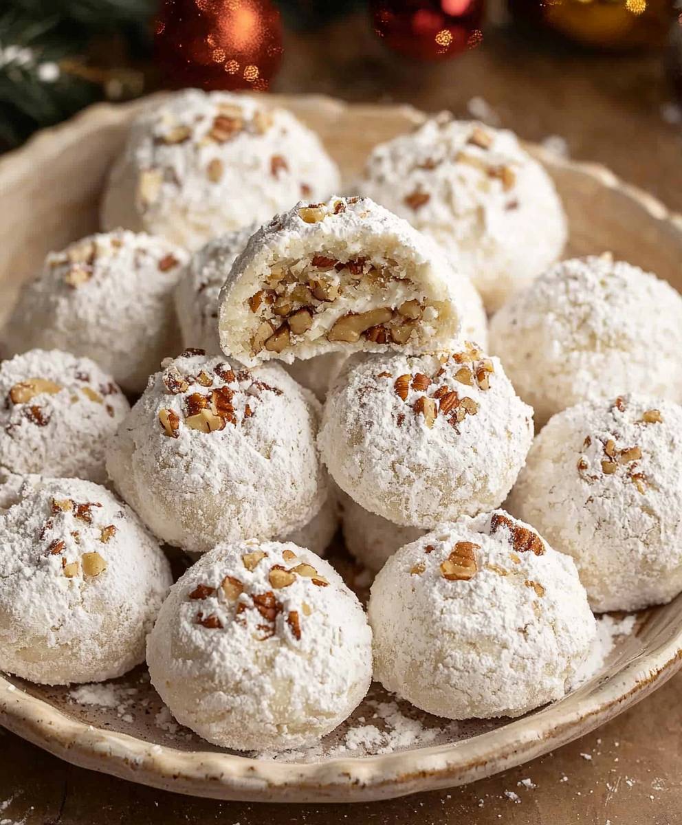 Pecan Snowball Christmas Cookies