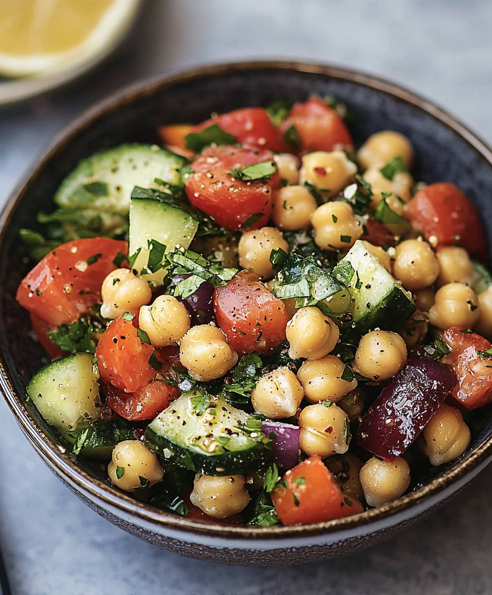Mediterranean chickpea salad