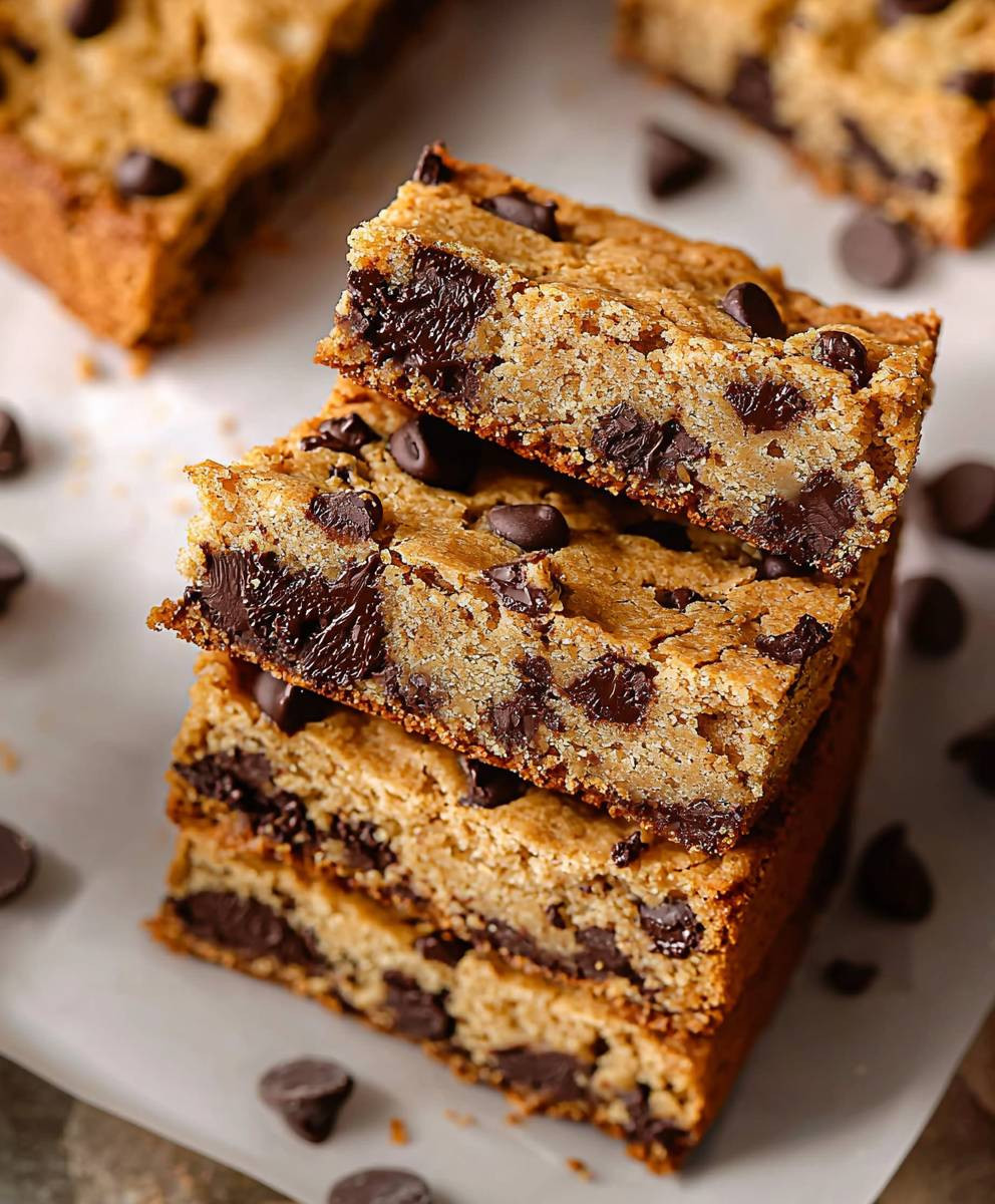 Chocolate chip blondie bars