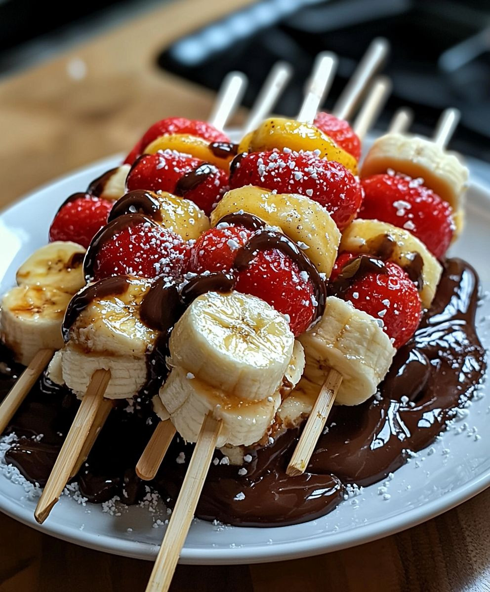 Banana split kabobs