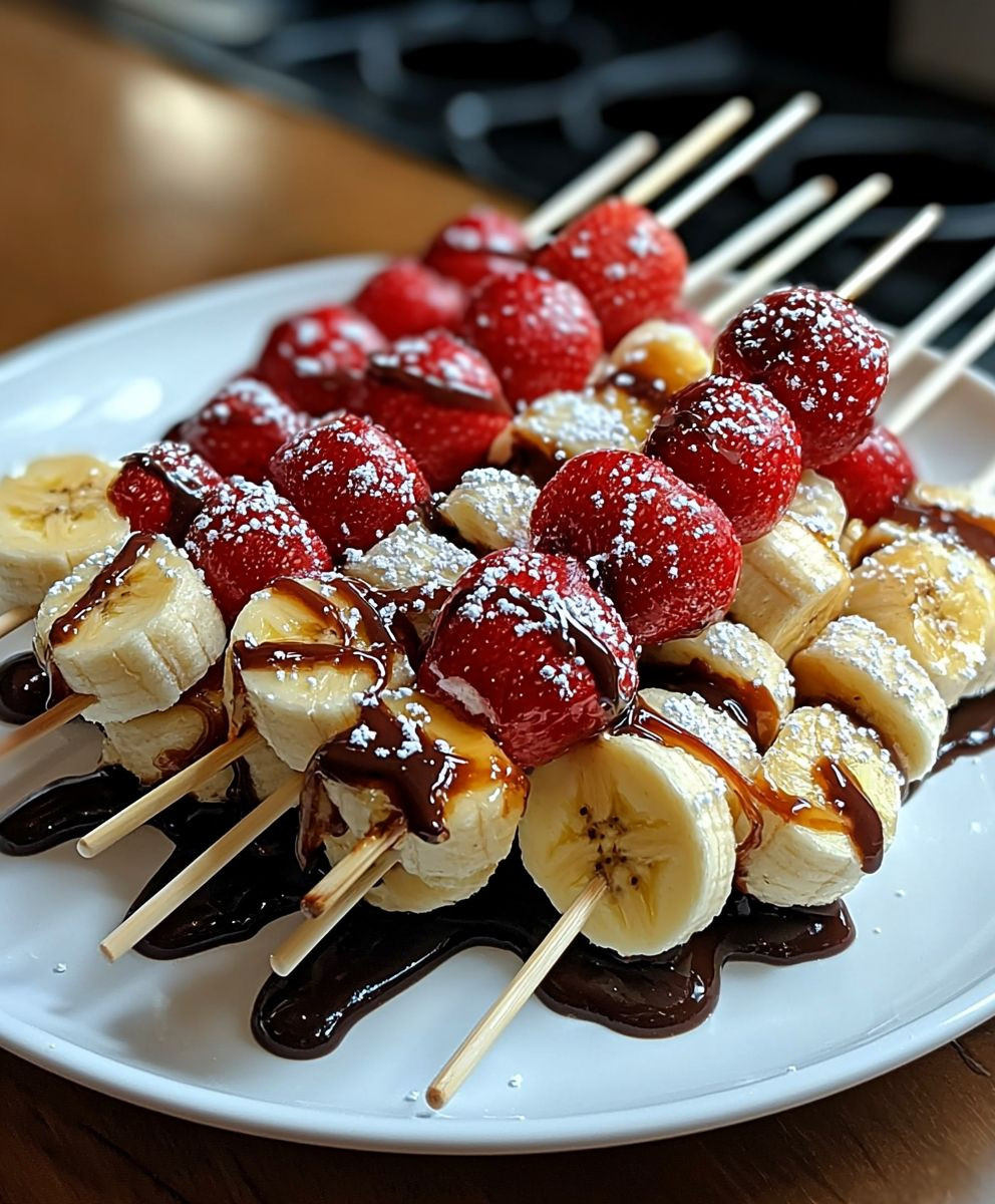 Banana split kabobs