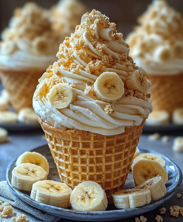 Banana Pudding Cheesecake Cones