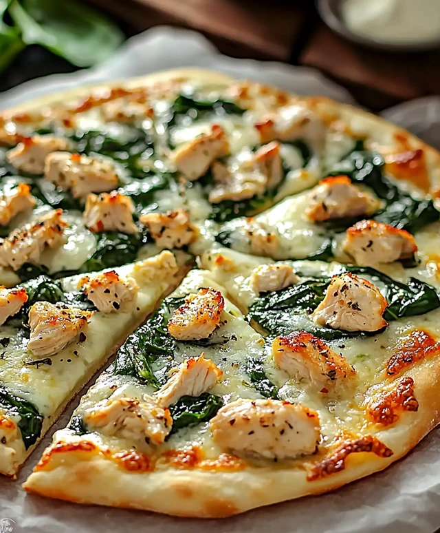 Garlic Chicken Spinach Pizza