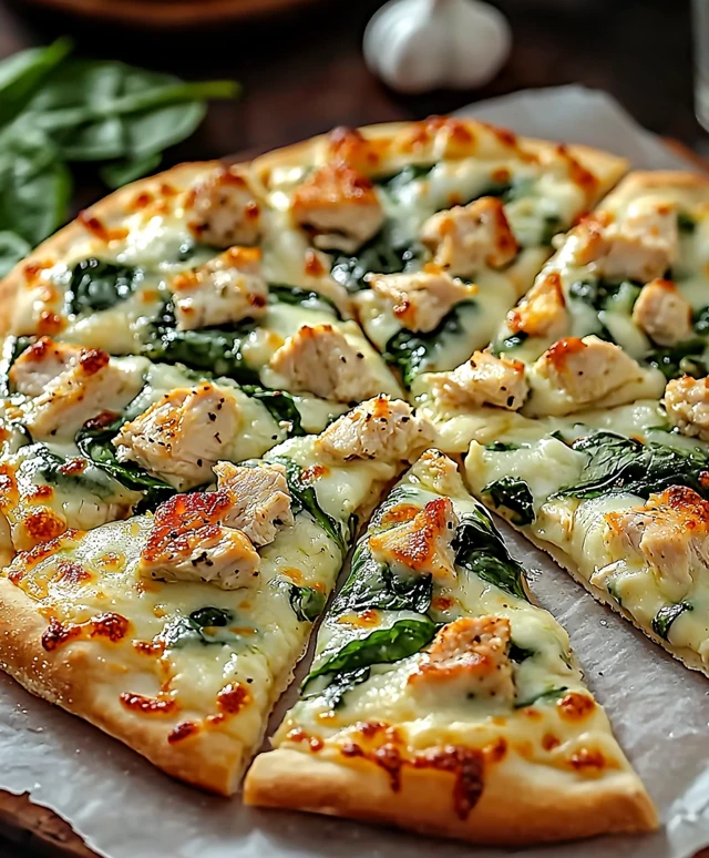 Garlic Chicken Spinach Pizza
