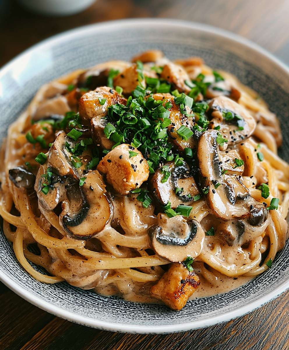 Creamy Mushroom Udon Chicken Bites