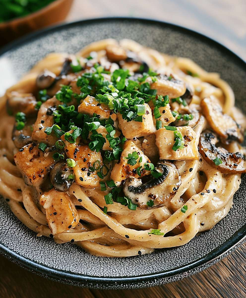 Creamy Mushroom Udon Chicken Bites