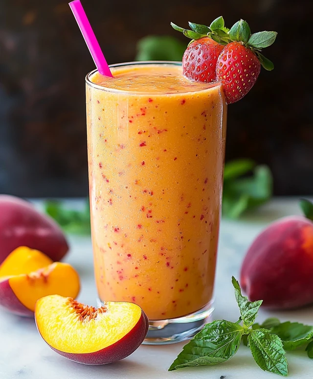 Mango Peach Strawberry Smoothie