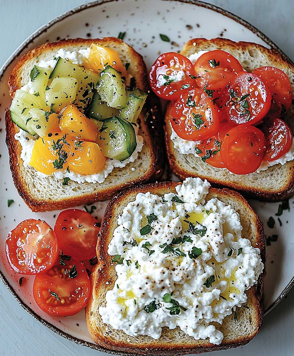 Cottage cheese breakfast toast