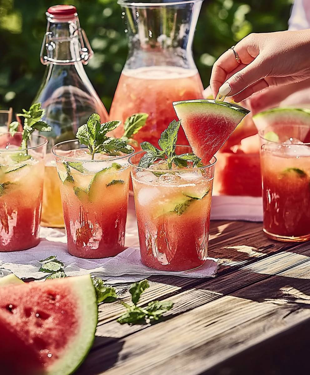 Watermelon mint cocktail