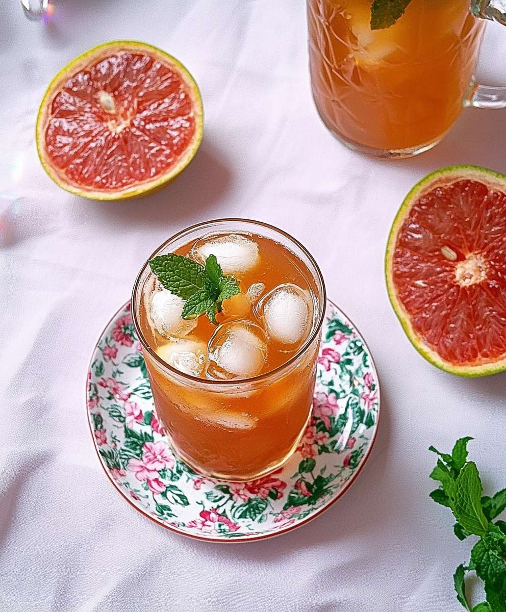 Pink pomelo iced tea