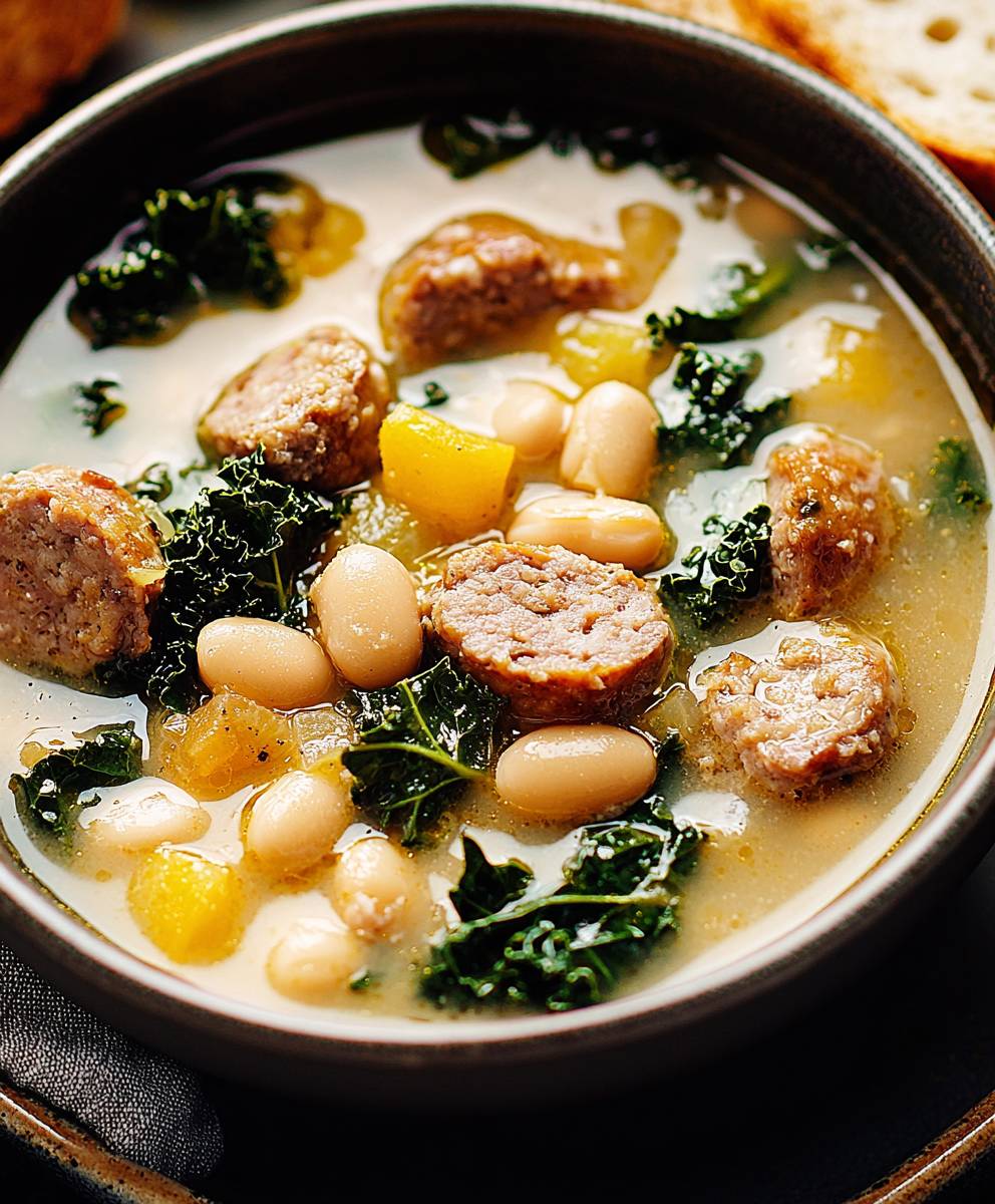 Sausage kale white bean soup