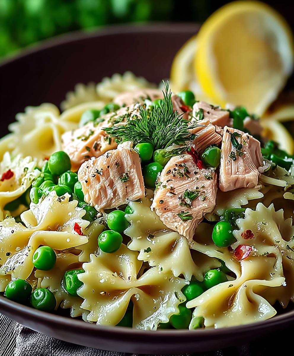 Tuna pea pasta