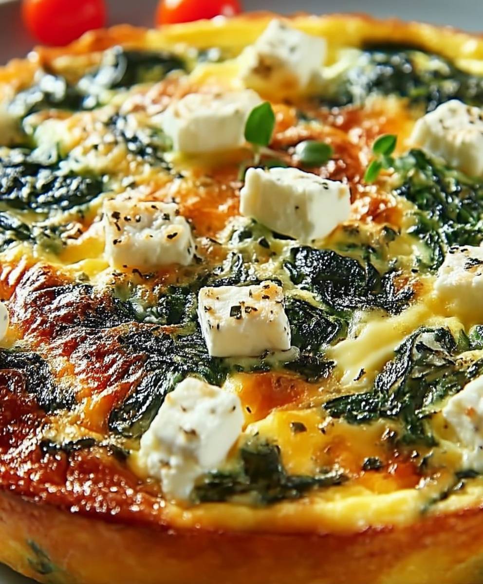 Spinach cottage cheese quiche