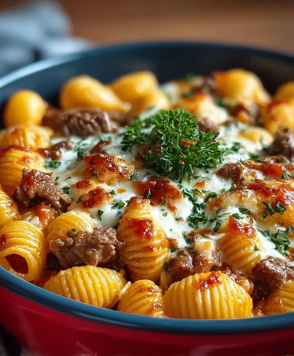 Creamy beef shells