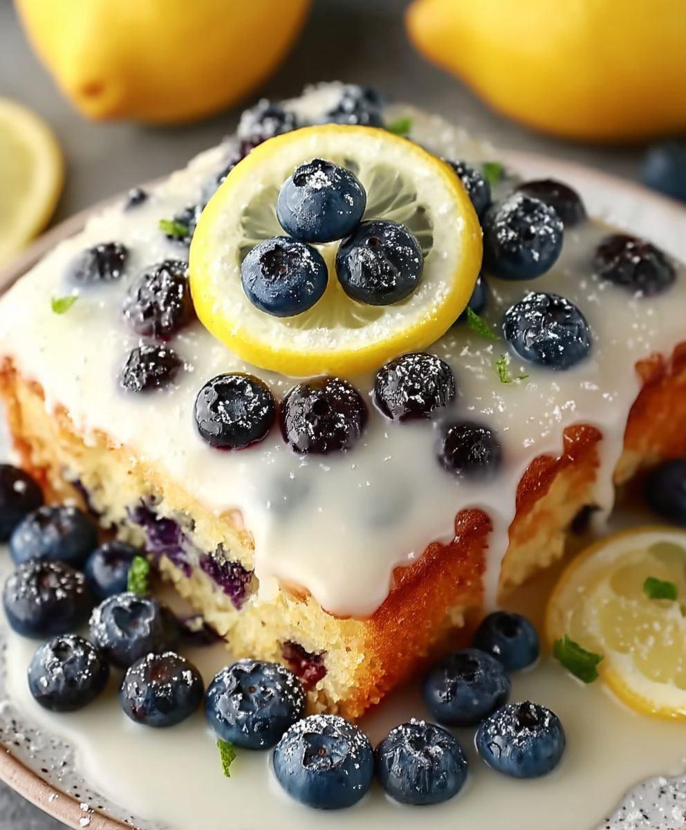 Lemon Blueberry Sheet Cake