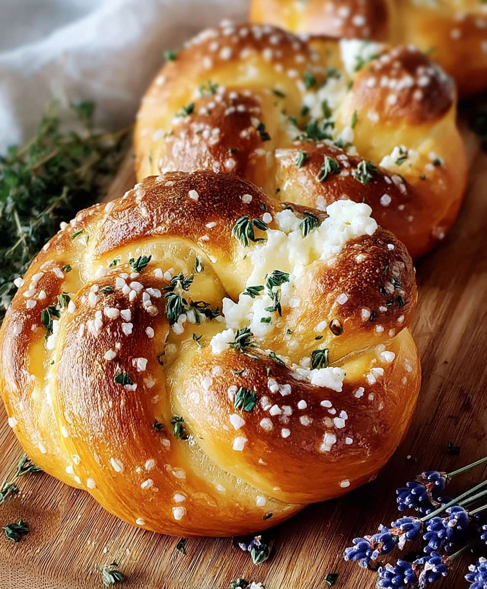 Mozzarella stuffed soft pretzels