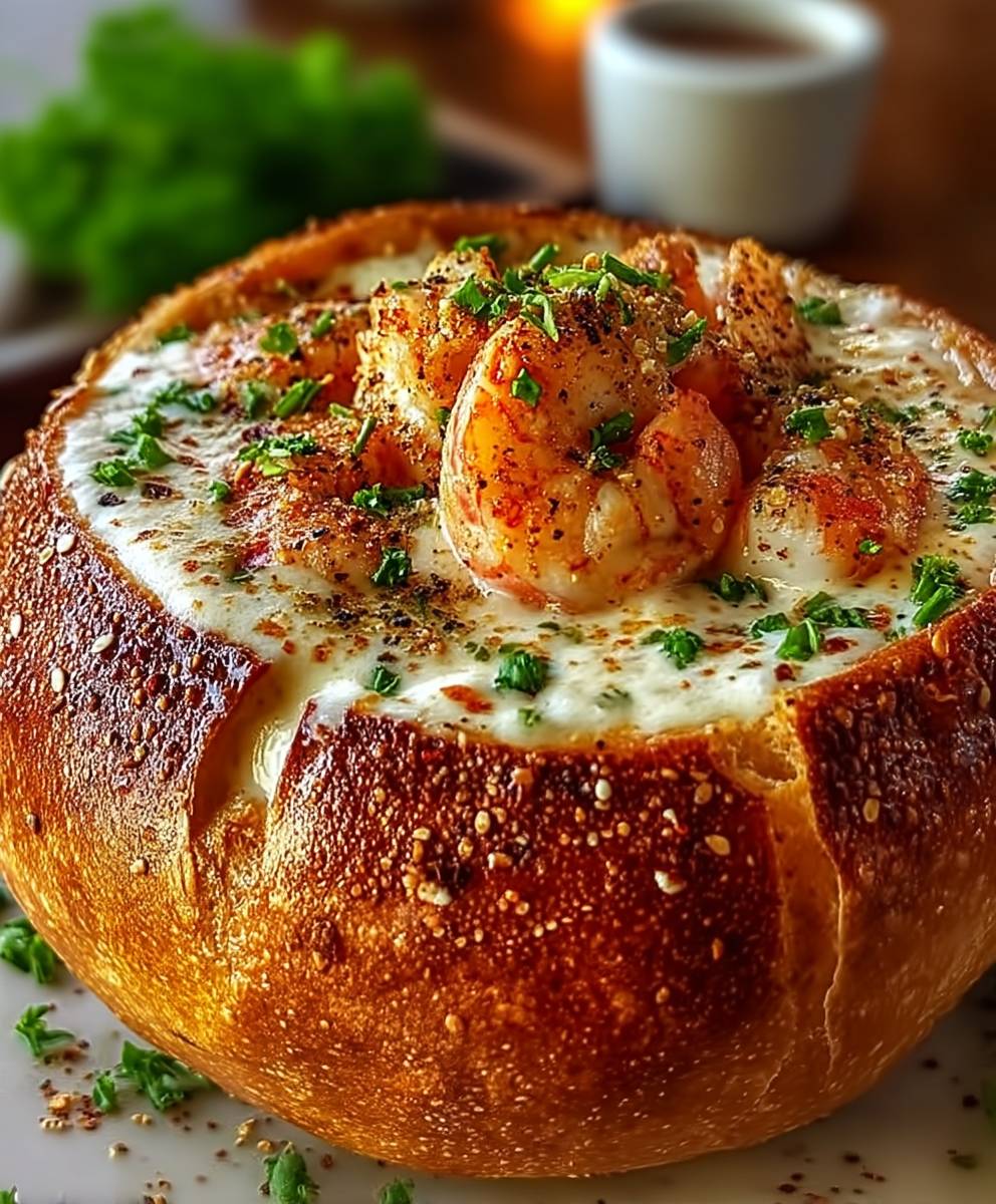 Seafood Stuffed Bread Bowl